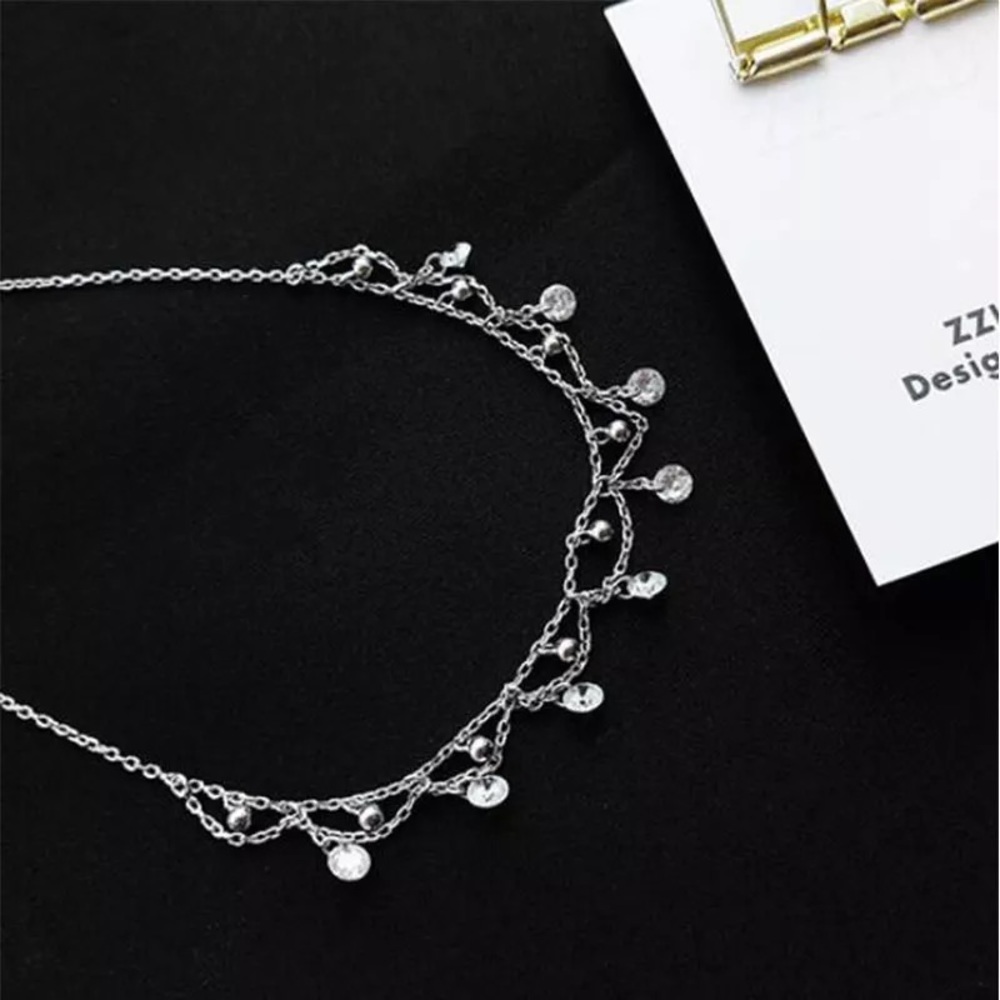 NEW Silver Waterdrop Zircon Choker Necklace - Picture 6 of 7